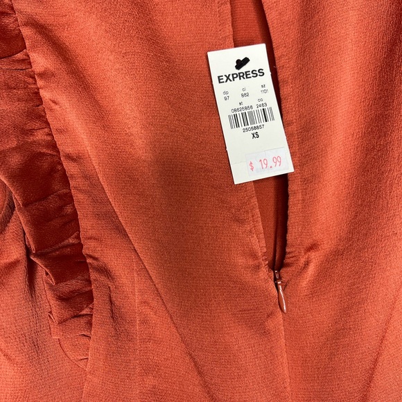 Express Ruffled Sleeveless Rust top - Picture 4 of 4